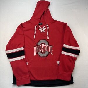 Ohio State Buckeyes Hoodie Medium Red Colosseum‎ Lace Up Pullover